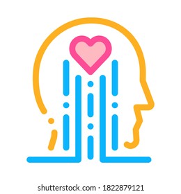 heart and brain work icon vector. heart and brain work sign. color symbol illustration
