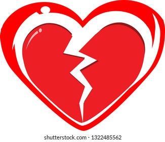 Heart brake love red icon2