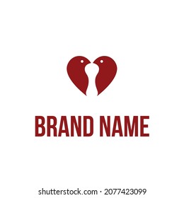 Heart brand name creative logo template 