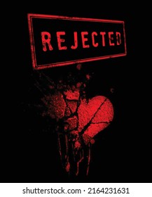 Heart break, Breakup, bad relationship, rejection concept for banner, website design or landing web page