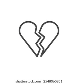 Heart break icon Logo symbol outline set