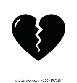 Símbolo de vetor de ícone de quebra de coração