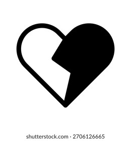 Heart Break Icon Vector Symbol Design Illustration