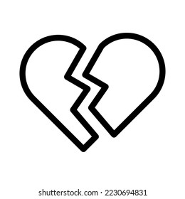 heart break line icon illustration vector graphic
