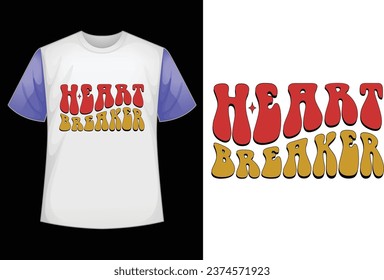 heart breaker retro t shirt design