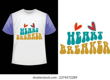 heart breaker retro t shirt design