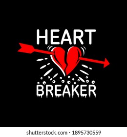 Heart breaker vector illustration. Good for greeting card and t-shirt print, flyer, poster design, mug.