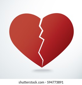 the heart breaking icon vector