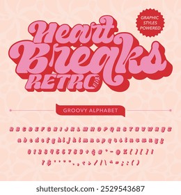 Heart Breaks Groove Retro Antiguas Display Bold alfabeto tipográfico