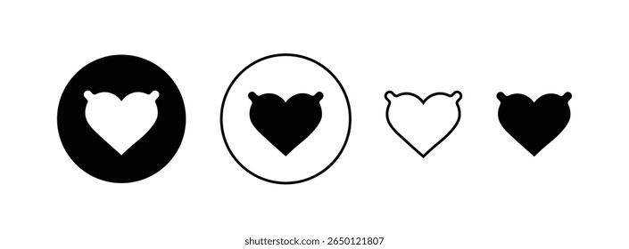 Conjunto de iconos de pecho de corazón. Icono del Vector del pecho del corazón. 