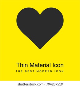 Heart bright yellow material minimal icon or logo design