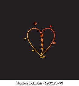 heart brocken icon vector design