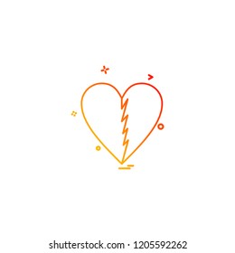 heart brocken icon vector design