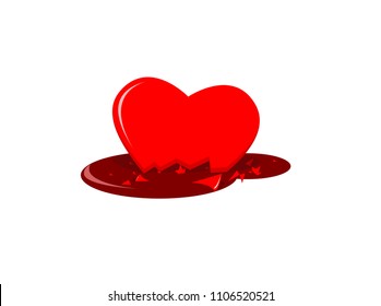 
Heart broken color red
