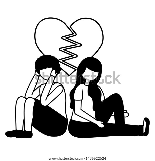 Heart Broken Girl Boy Mental Psychological Stock Vector Royalty Free