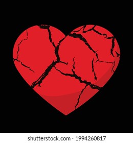 Heart broken Graphic vector Illustration