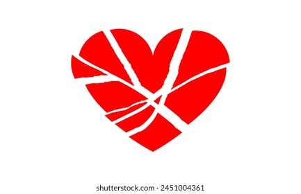 Heart broken icon, romance love, disappointment simple symbol. Vector illustration.