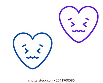 Heart and Broken Heart Icon Set. 2024