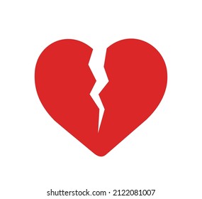 ilustración vectorial de icono roto de corazón 