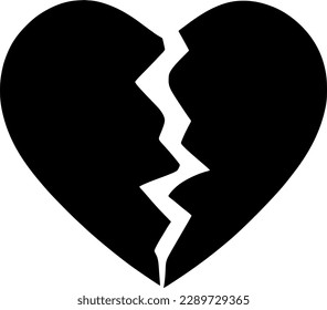 ilustración de diseño del símbolo del vector del icono roto del corazón
