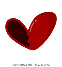 Heart broken into two pieces
