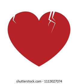Heart broken isolated