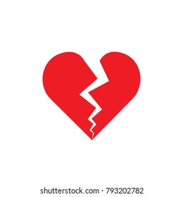 heart broken red vector icon 