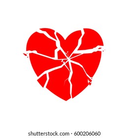 Heart broken. Sign, emblem, isolated on white background. For graphics and web design, logo. Vector illustration. Pictogram