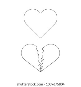 Heart and broken heart vector