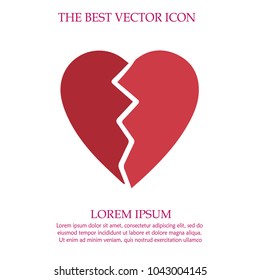 Heart broken vector icon eps 10.