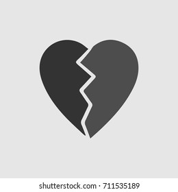 Heart broken vector icon eps 10.