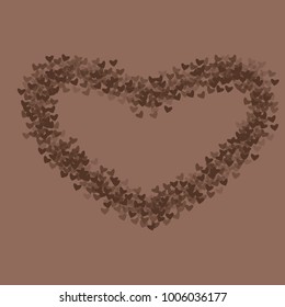 Heart brown background isolated which consists of isolated elements. Modern style with beautiful elements in heart brown background. Can be used as print, wallpaper, cards, logo, background