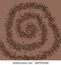 Heart brown background isolated which consists of isolated elements. Modern style with beautiful elements in heart brown background. Can be used as print, wallpaper, cards, logo, background
