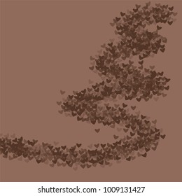 Heart brown background isolated which consists of isolated elements. Modern style with beautiful elements in heart brown background. Can be used as print, wallpaper, cards, logo, background