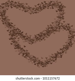 Heart brown background isolated which consists of isolated elements. Modern style with beautiful elements in heart brown background. Can be used as print, wallpaper, cards, logo, background