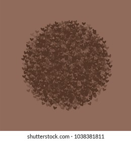 Heart brown background isolated which consists of isolated elements. Modern style with beautiful elements in heart brown background. Can be used as print, wallpaper, cards, logo, background