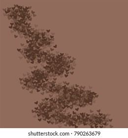 Heart brown background isolated which consists of isolated elements. Modern style with beautiful elements in heart brown background.  Can be used as print, wallpaper, cards, logo, background 