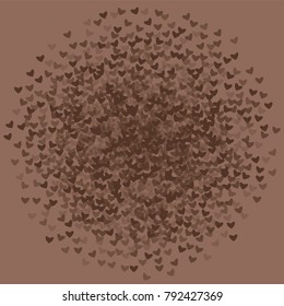 Heart brown background isolated which consists of isolated elements. Modern style with beautiful elements in heart brown background.  Can be used as print, wallpaper, cards, logo, background 