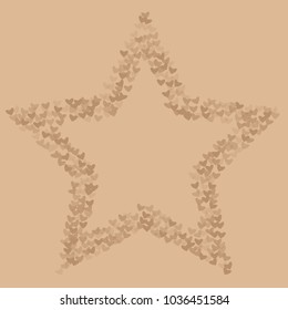 Heart brown isolated which consists of isolated elements. Modern style with beautiful elements in heart brown isolated.  Can be used as print, wallpaper, cards, valentine cards, logo, background 