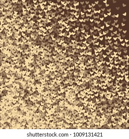 Heart brown pattern which consists of isolated elements. Modern style with beautiful elements in heart brown pattern. Can be used as print, wallpaper, cards, valentine cards, logo, background