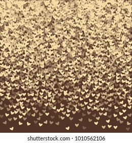 Heart brown pattern which consists of isolated elements. Modern style with beautiful elements in heart brown pattern. Can be used as print, wallpaper, cards, valentine cards, logo, background