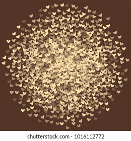 Heart brown pattern which consists of isolated elements. Modern style with beautiful elements in heart brown pattern. Can be used as print, wallpaper, cards, valentine cards, logo, background