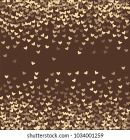 Heart brown pattern which consists of isolated elements. Modern style with beautiful elements in heart brown pattern. Can be used as print, wallpaper, cards, valentine cards, logo, background