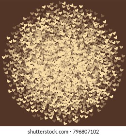 Heart brown pattern which consists of isolated elements. Modern style with beautiful elements in heart brown pattern. Can be used as print, wallpaper, cards, valentine cards, logo, background