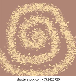 Heart brown vector which consists of isolated elements. Modern style with beautiful elements in heart brown vector.  Can be used as print, wallpaper, cards, valentine cards, logo, background and etc.