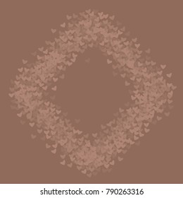 Heart brown which consists of isolated elements. Modern style with beautiful elements in heart brown.  Can be used as print, wallpaper, cards, valentine cards, logo, background and etc.