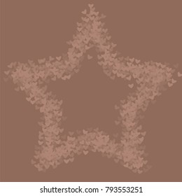 Heart brown which consists of isolated elements. Modern style with beautiful elements in heart brown.  Can be used as print, wallpaper, cards, valentine cards, logo, background and etc.