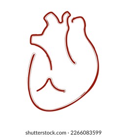 heart brush isolated on white background, vector illustration.