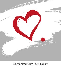 Heart brush painted banner. 