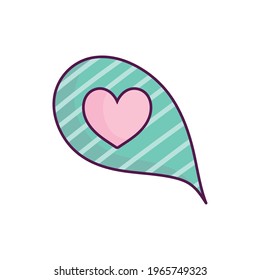 caricatura de burbuja caricatura de corazón icono aislado